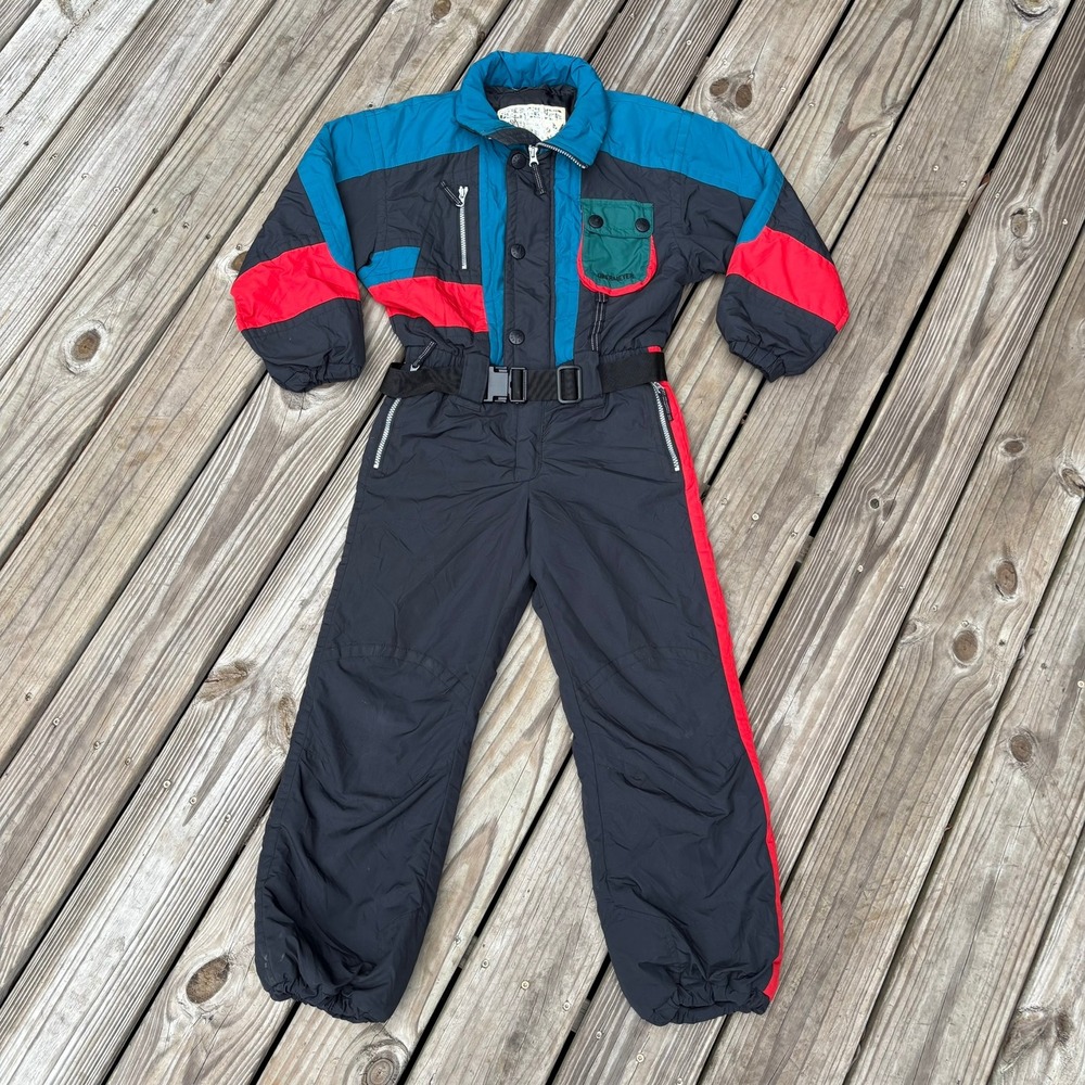 Vintage Obermeyer Junior Ski Suit Colorblock One Piece Snow Suit 10 Winter Youth